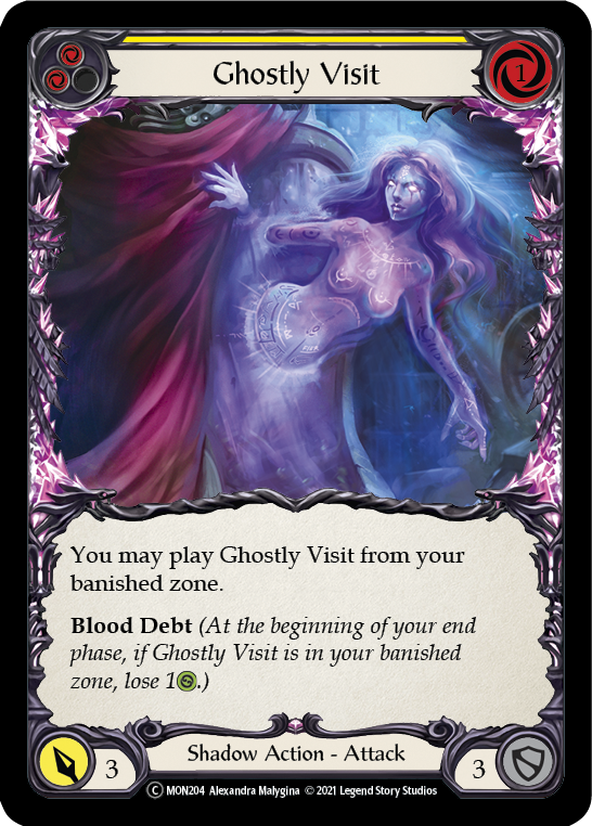 Ghostly Visit (Yellow) [U-MON204-RF] (Monarch Unlimited)  Unlimited Rainbow Foil | Boutique FDB TCG