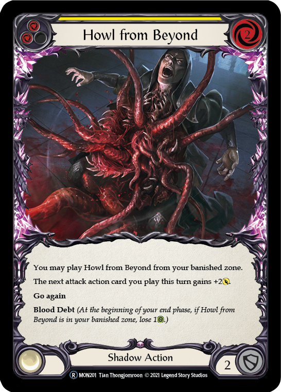 Howl from Beyond (Yellow) [U-MON201-RF] (Monarch Unlimited)  Unlimited Rainbow Foil | Boutique FDB TCG