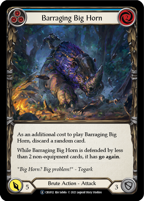 Barraging Big Horn (Blue) [U-CRU012] (Crucible of War Unlimited)  Unlimited Normal | Boutique FDB TCG