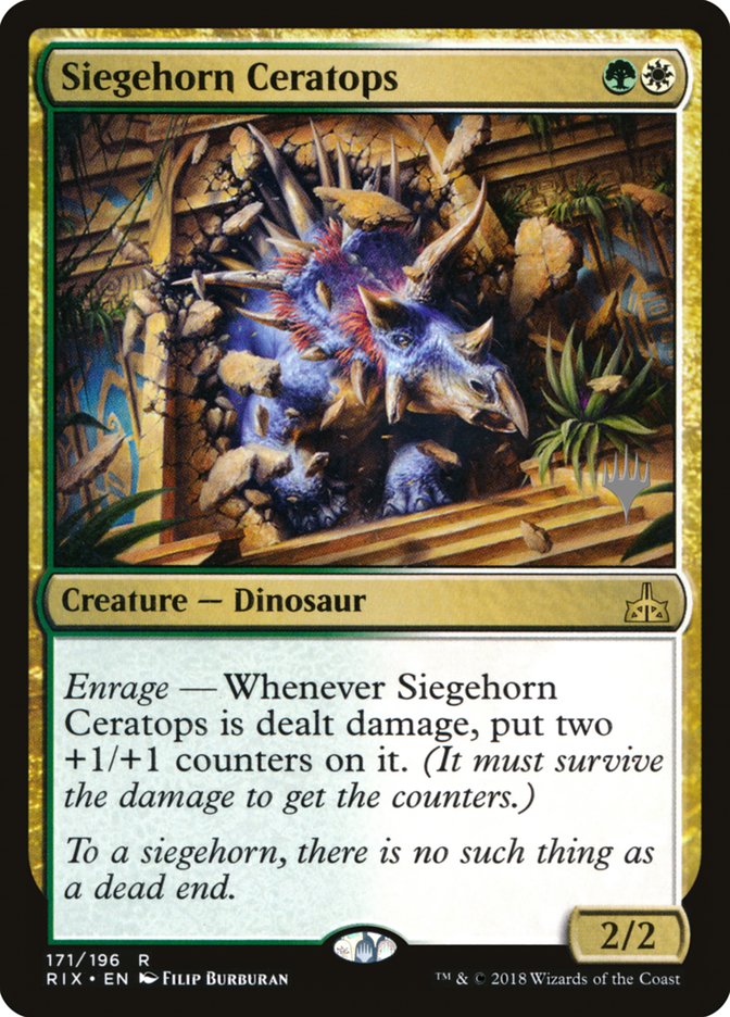 Siegehorn Ceratops (Promo Pack) [Rivals of Ixalan Promos] | Boutique FDB TCG