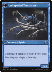 Uninvited Geist // Unimpeded Trespasser [Shadows over Innistrad] | Boutique FDB TCG