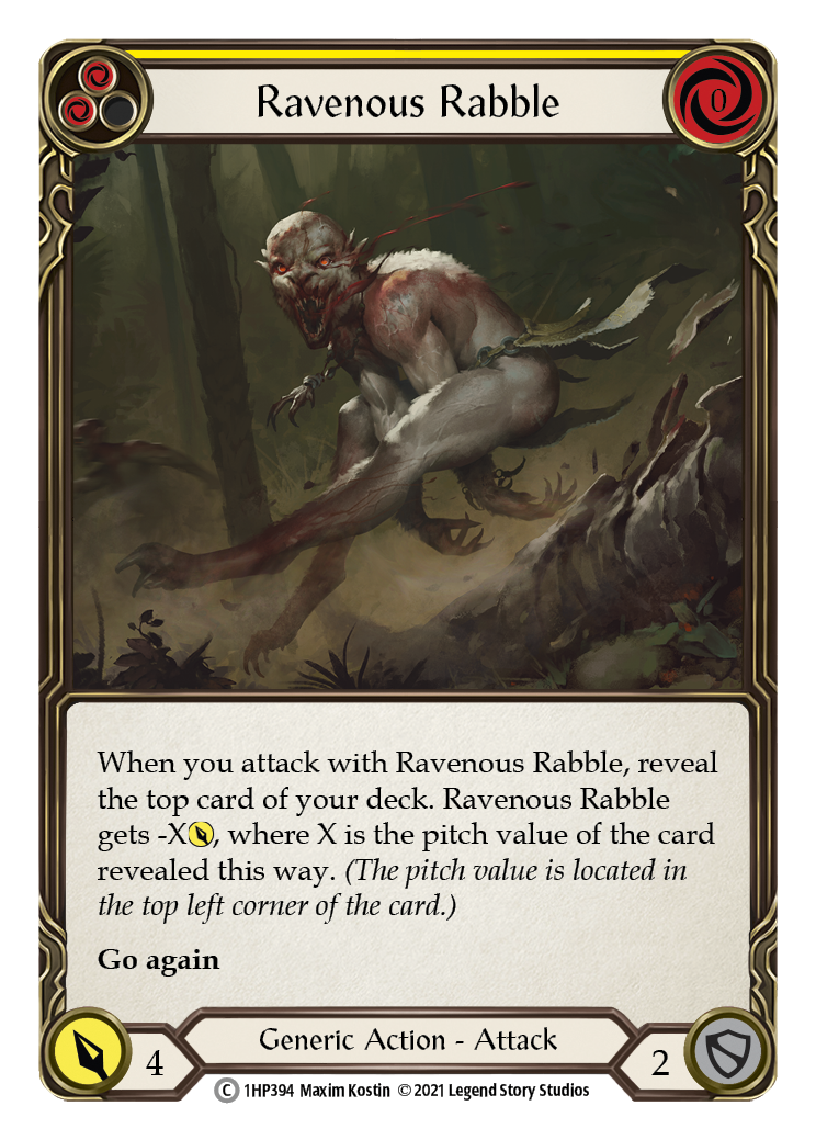 Ravenous Rabble (Yellow) [1HP394] (History Pack 1) | Boutique FDB TCG