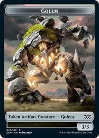 Golem // Elf Warrior Double-Sided Token [Double Masters Tokens] | Boutique FDB TCG