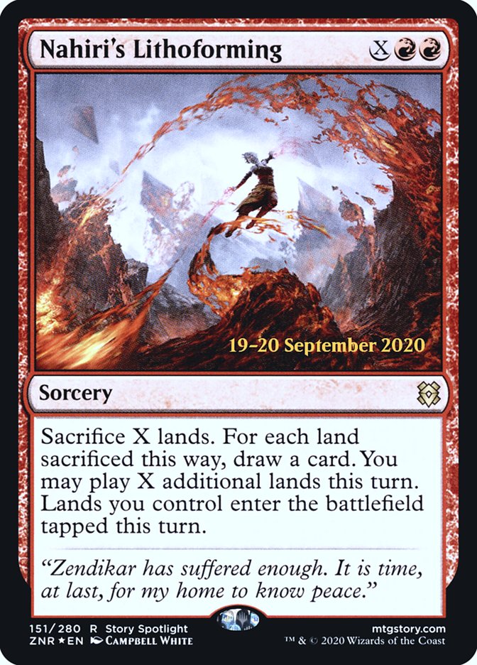 Nahiri's Lithoforming [Zendikar Rising Prerelease Promos] | Boutique FDB TCG