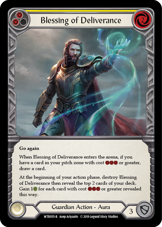 Blessing of Deliverance (Yellow) [WTR055-R] (Welcome to Rathe)  Alpha Print Normal | Boutique FDB TCG