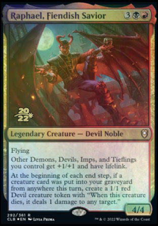Raphael, Fiendish Savior [Commander Legends: Battle for Baldur's Gate Prerelease Promos] | Boutique FDB TCG