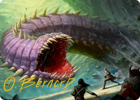 Purple Worm Art Card (Gold-Stamped Signature) [Dungeons & Dragons: Adventures in the Forgotten Realms Art Series] | Boutique FDB TCG