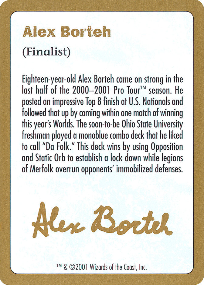 Alex Borteh Bio [World Championship Decks 2001] | Boutique FDB TCG