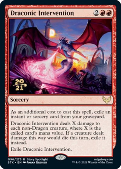 Draconic Intervention [Strixhaven: School of Mages Prerelease Promos] | Boutique FDB TCG