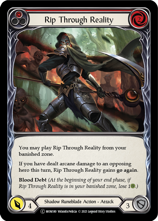 Rip Through Reality (Red) [U-MON180-RF] (Monarch Unlimited)  Unlimited Rainbow Foil | Boutique FDB TCG