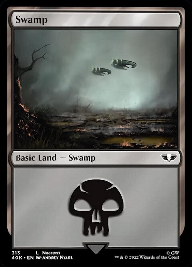 Swamp (313) (Surge Foil) [Warhammer 40,000] | Boutique FDB TCG