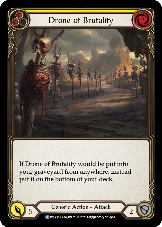 Drone of Brutality (Yellow) [U-WTR165] (Welcome to Rathe Unlimited)  Unlimited Rainbow Foil | Boutique FDB TCG