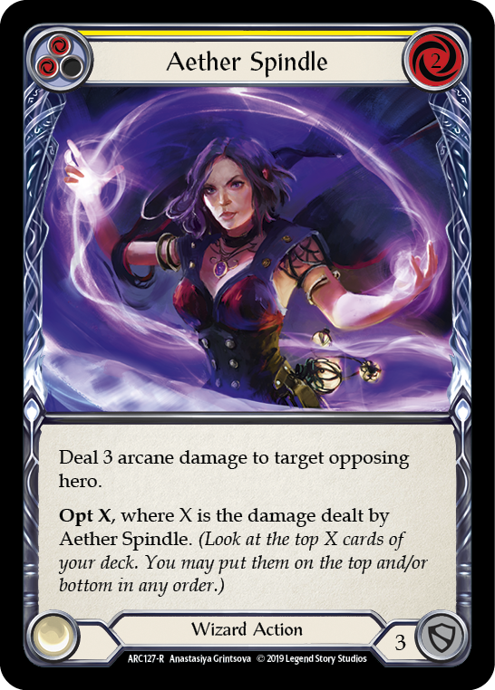 Aether Spindle (Yellow) [ARC127-R] (Arcane Rising)  1st Edition Normal | Boutique FDB TCG