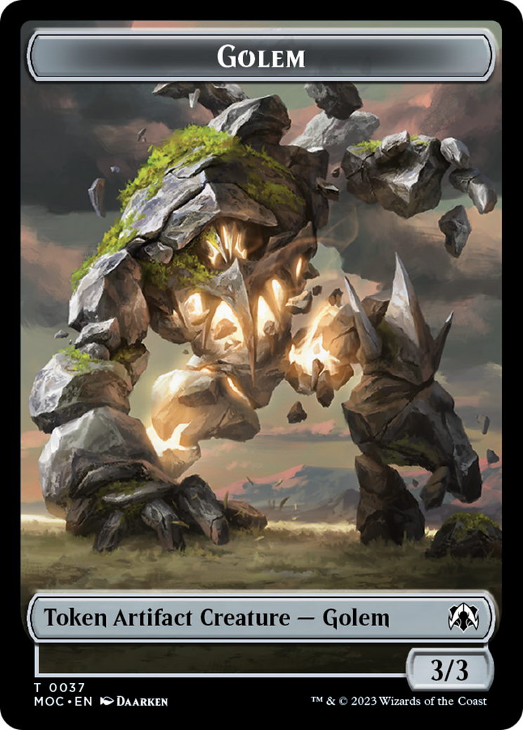 Golem // Blood Double-Sided Token [March of the Machine Commander Tokens] | Boutique FDB TCG