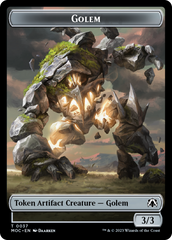 Golem // Clue Double-Sided Token [March of the Machine Commander Tokens] | Boutique FDB TCG