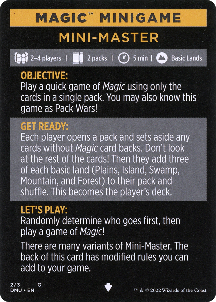 Mini-Master (Magic Minigame) [Commander Legends: Battle for Baldur's Gate Minigame] | Boutique FDB TCG