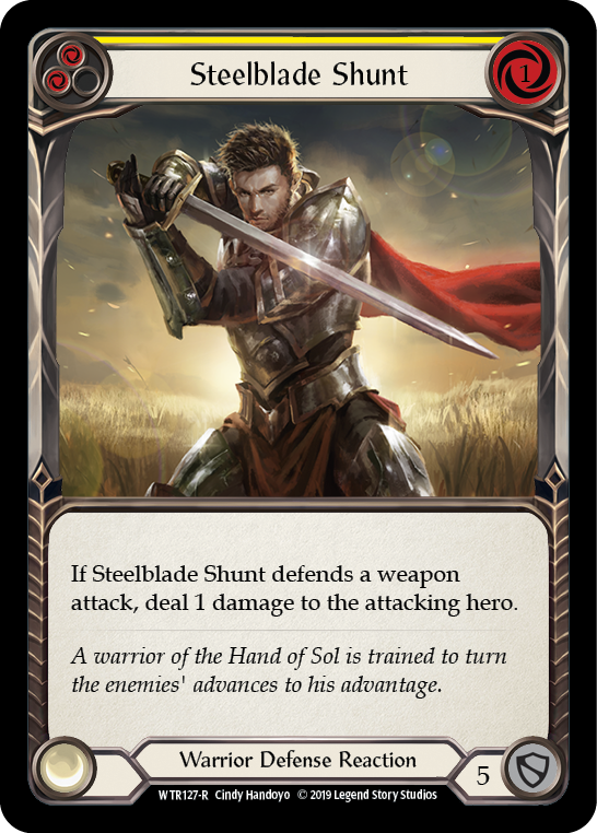 Steelblade Shunt (Yellow) [WTR127-R] (Welcome to Rathe)  Alpha Print Rainbow Foil | Boutique FDB TCG