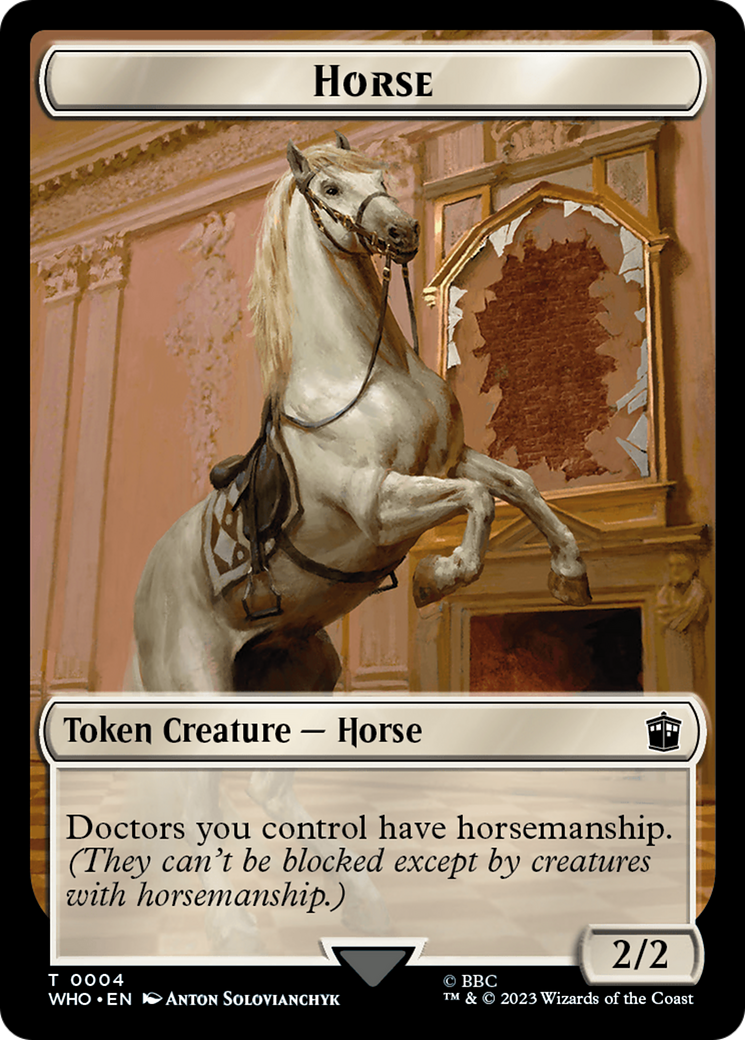 Horse // Soldier Double-Sided Token [Doctor Who Tokens] | Boutique FDB TCG