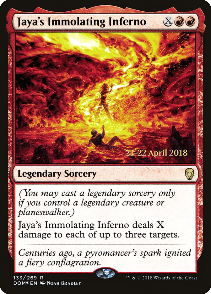 Jaya's Immolating Inferno [Dominaria Prerelease Promos] | Boutique FDB TCG