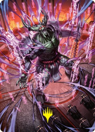 Hidetsugu, Devouring Chaos Art Card (Gold-Stamped Signature) [Kamigawa: Neon Dynasty Art Series] | Boutique FDB TCG