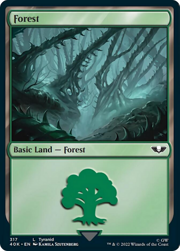 Forest (317) (Surge Foil) [Warhammer 40,000] | Boutique FDB TCG