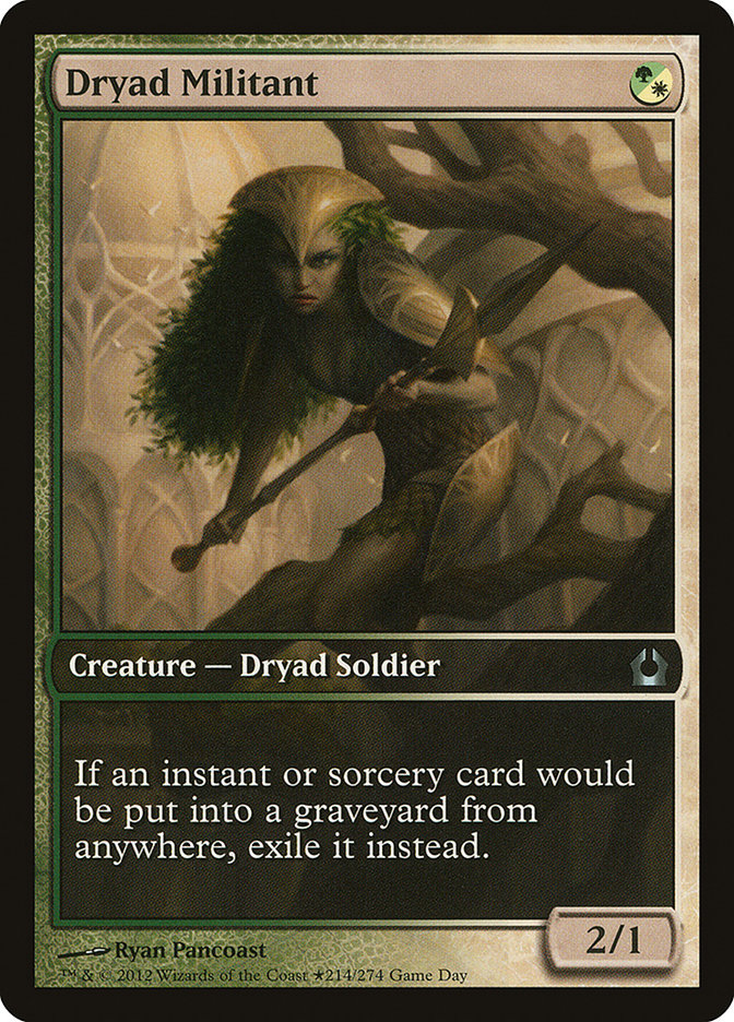 Dryad Militant (Game Day) (Extended Art) [Return to Ravnica Promos] | Boutique FDB TCG