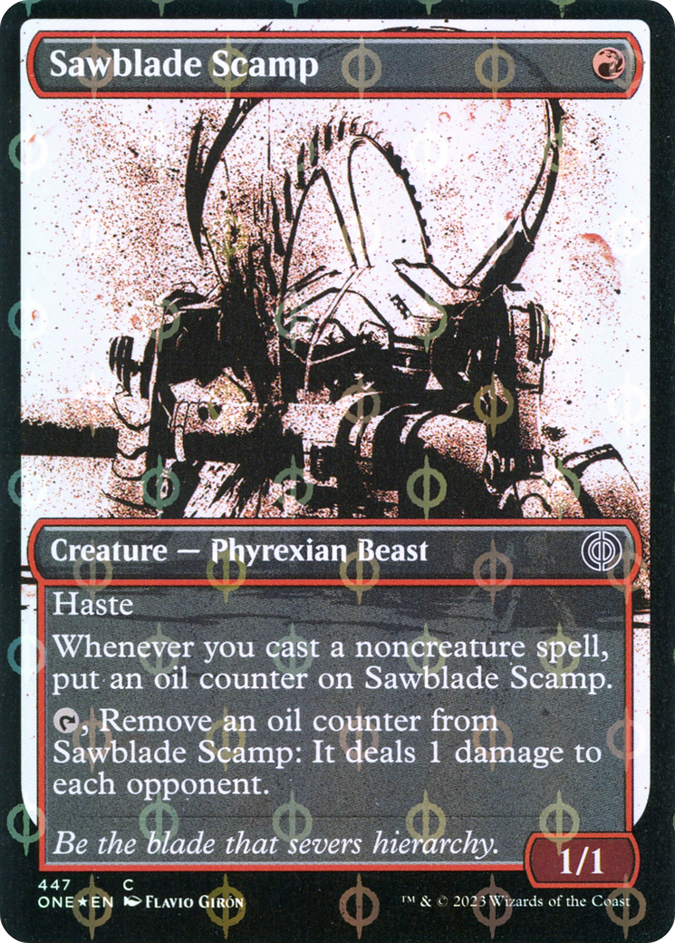 Sawblade Scamp (Showcase Ichor Step-and-Compleat Foil) [Phyrexia: All Will Be One] | Boutique FDB TCG