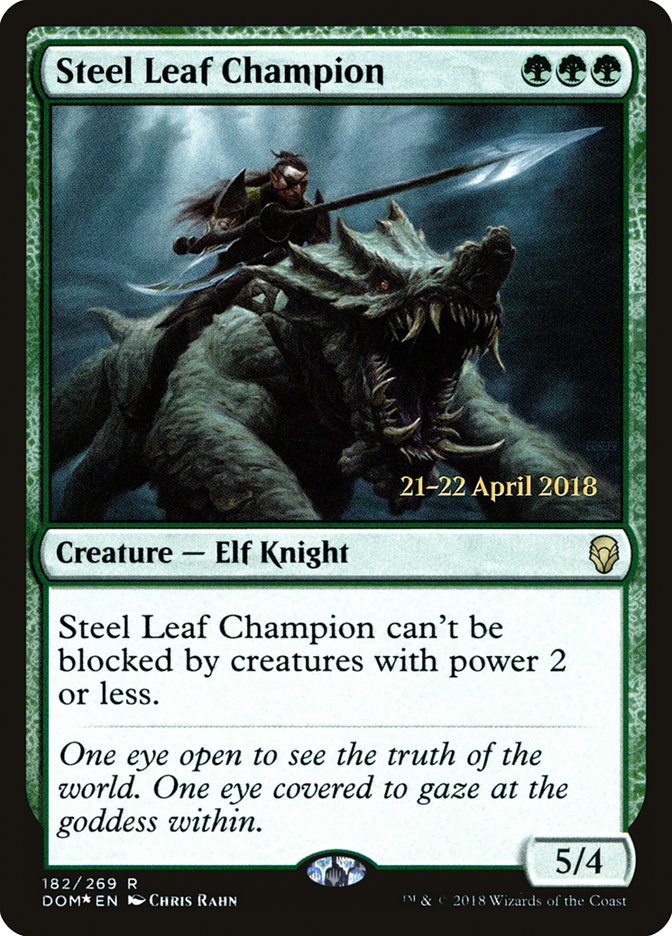 Steel Leaf Champion [Dominaria Prerelease Promos] | Boutique FDB TCG