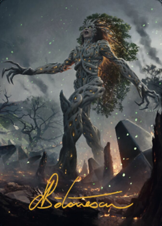 Titania, Gaea Incarnate Art Card (Gold-Stamped Signature) [The Brothers' War Art Series] | Boutique FDB TCG