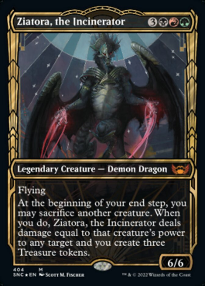 Ziatora, the Incinerator (Showcase Golden Age Gilded Foil) [Streets of New Capenna] | Boutique FDB TCG