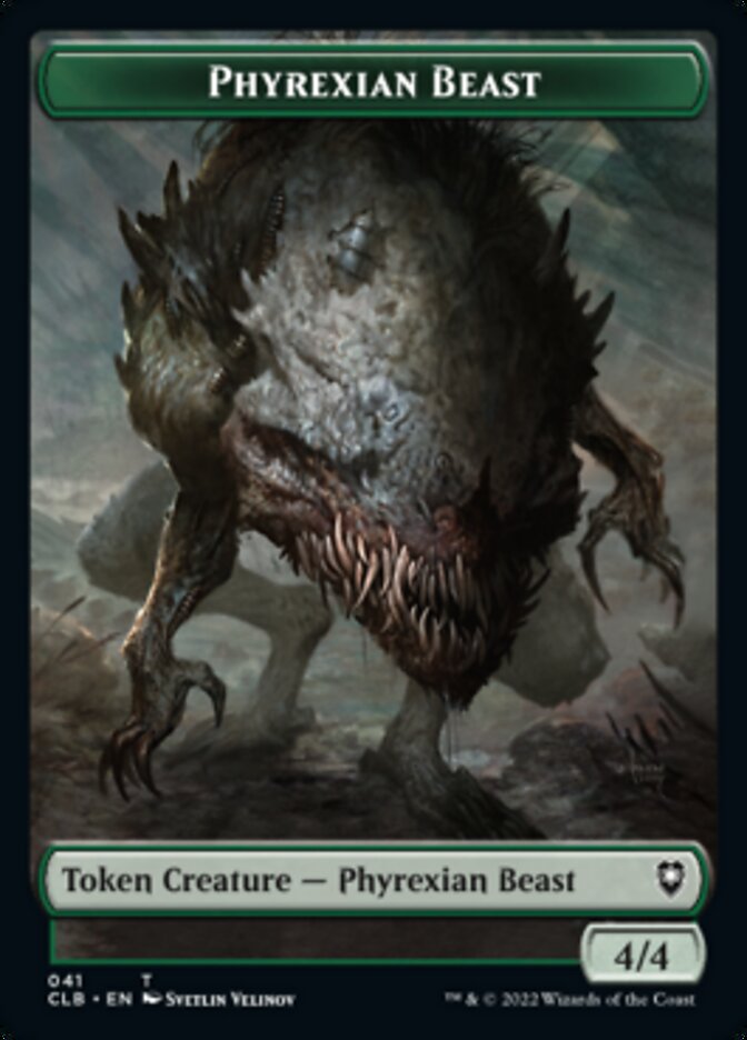 Phyrexian Beast // Wurm Double-Sided Token [Commander Legends: Battle for Baldur's Gate Tokens] | Boutique FDB TCG