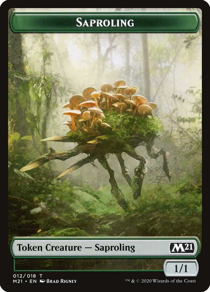 Dog // Saproling Double-Sided Token [Core Set 2021 Tokens] | Boutique FDB TCG