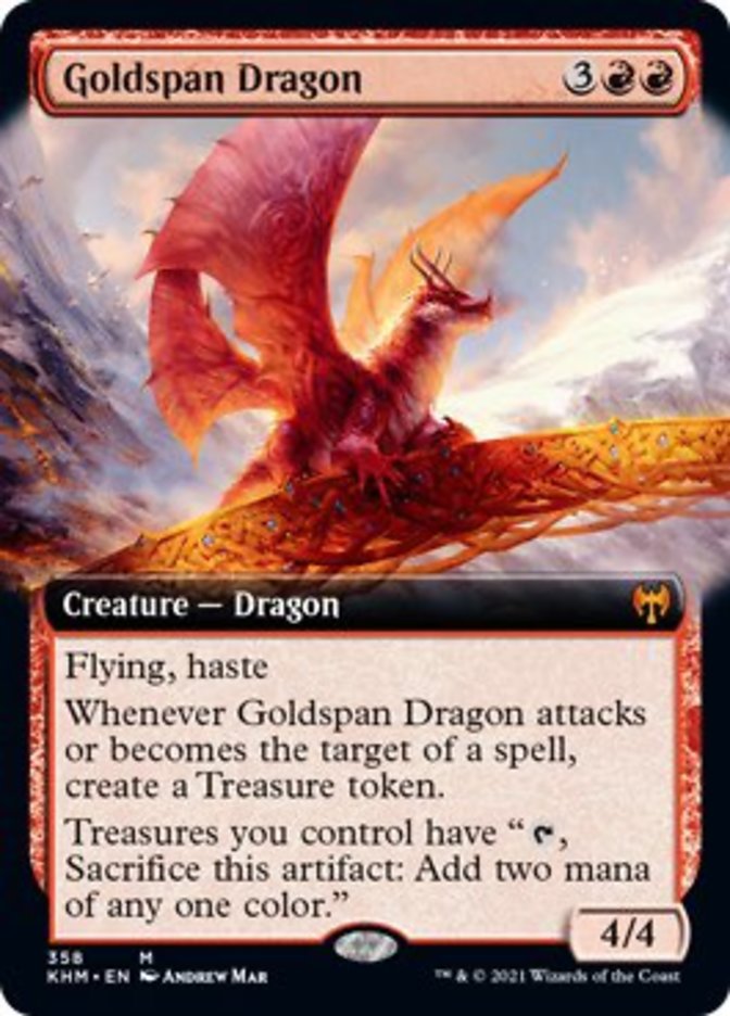 Goldspan Dragon (Extended Art) [Kaldheim] | Boutique FDB TCG