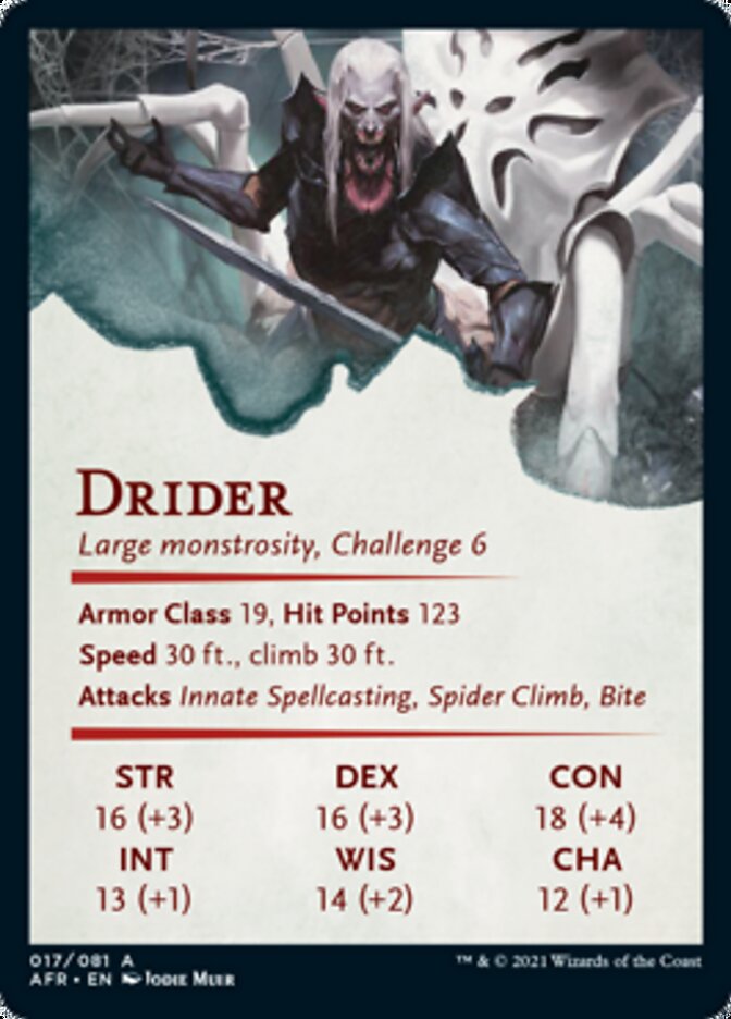 Drider Art Card [Dungeons & Dragons: Adventures in the Forgotten Realms Art Series] | Boutique FDB TCG