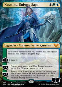 Kasmina, Enigma Sage (Borderless) [Strixhaven: School of Mages] | Boutique FDB TCG