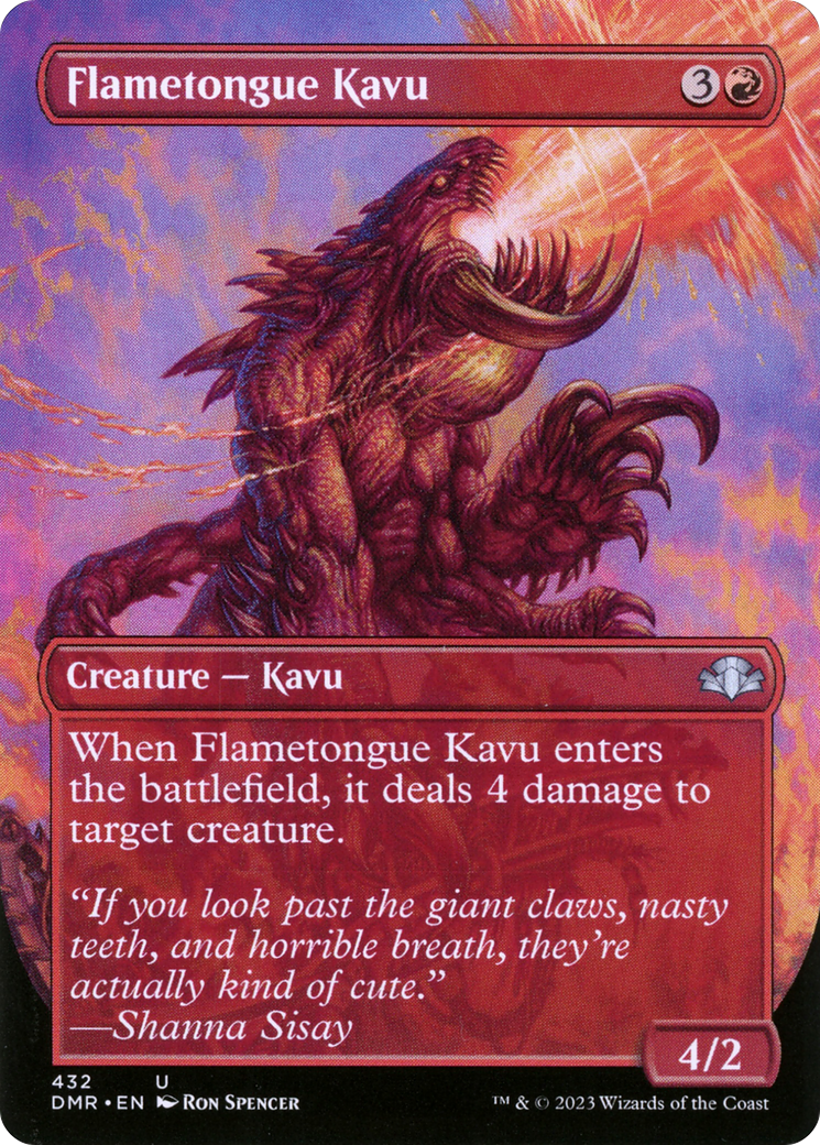 Flametongue Kavu (Borderless Alternate Art) [Dominaria Remastered] | Boutique FDB TCG