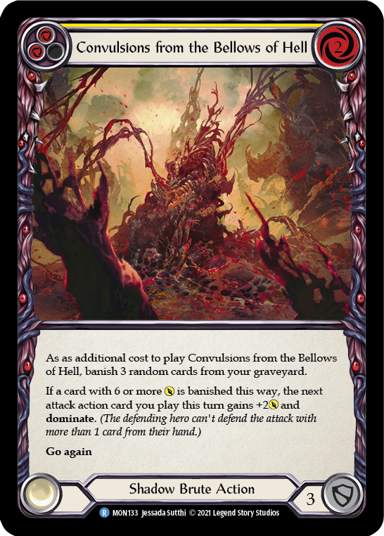 Convulsions from the Bellows of Hell (Yellow) [MON133-RF] (Monarch)  1st Edition Rainbow Foil | Boutique FDB TCG