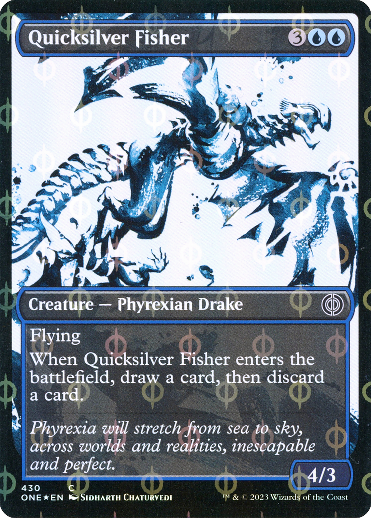 Quicksilver Fisher (Showcase Ichor Step-and-Compleat Foil) [Phyrexia: All Will Be One] | Boutique FDB TCG