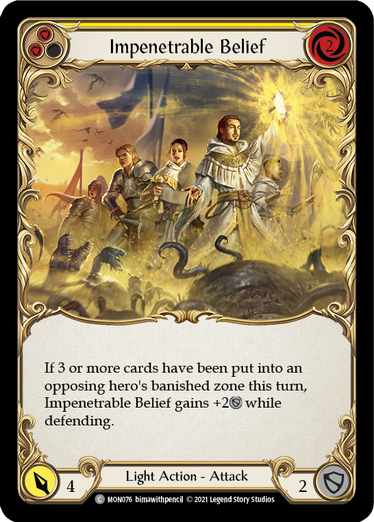 Impenetrable Belief (Yellow) [MON076] (Monarch)  1st Edition Normal | Boutique FDB TCG