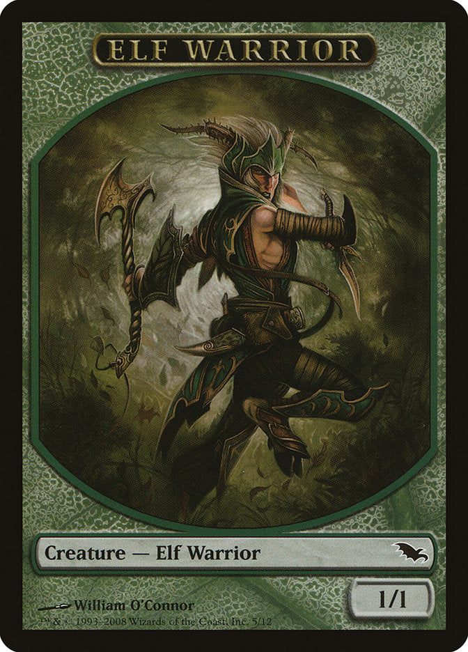 Elf Warrior Token (5/12) [Shadowmoor Tokens] | Boutique FDB TCG