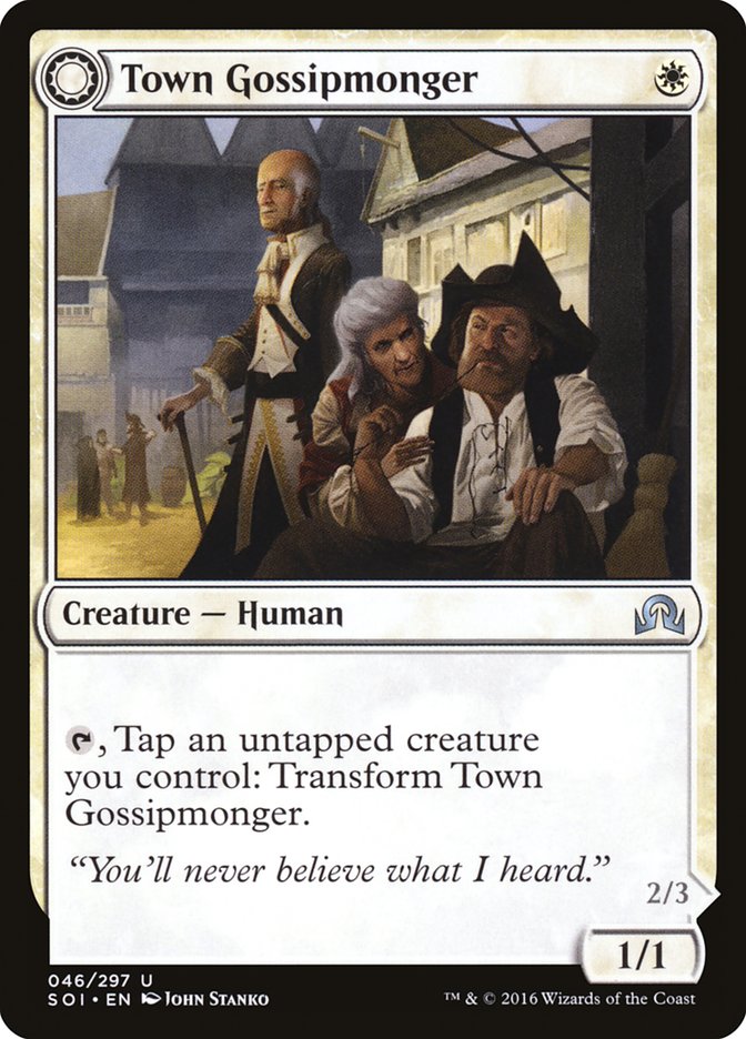 Town Gossipmonger // Incited Rabble [Shadows over Innistrad] | Boutique FDB TCG