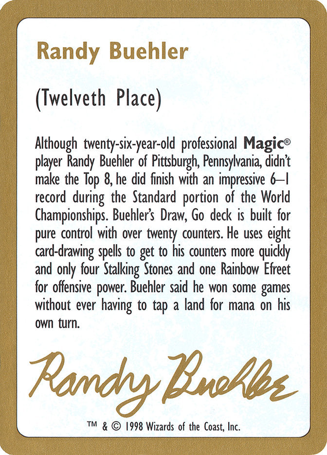 Randy Buehler Bio [World Championship Decks 1998] | Boutique FDB TCG