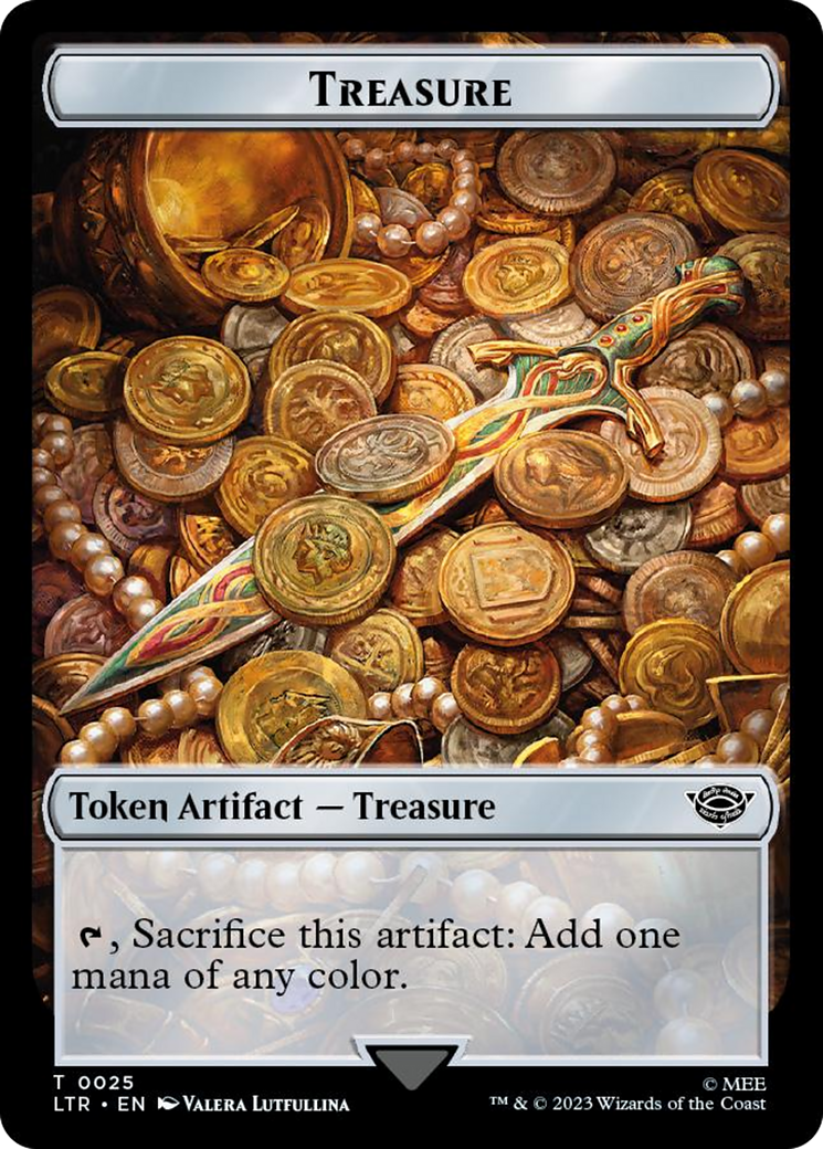 Treasure // Food (0022) Double-Sided Token (Surge Foil) [The Lord of the Rings: Tales of Middle-Earth Tokens] | Boutique FDB TCG