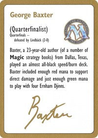 1996 George Baxter Biography Card [World Championship Decks] | Boutique FDB TCG