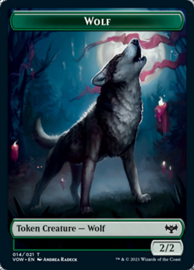 Zombie (008) // Wolf (014) Double-Sided Token [Innistrad: Crimson Vow Tokens] | Boutique FDB TCG