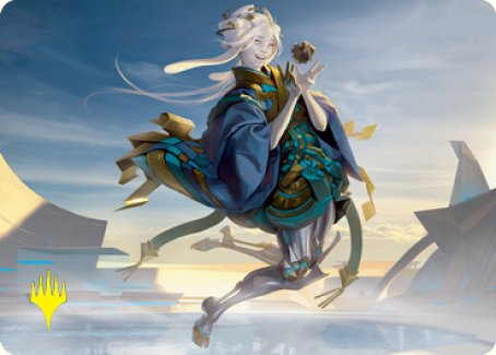 Moonfolk Puzzlemaker Art Card (Gold-Stamped Signature) [Kamigawa: Neon Dynasty Art Series] | Boutique FDB TCG