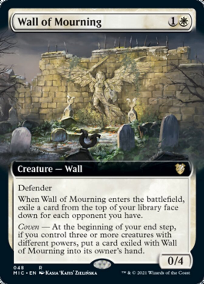 Wall of Mourning (Extended Art) [Innistrad: Midnight Hunt Commander] | Boutique FDB TCG