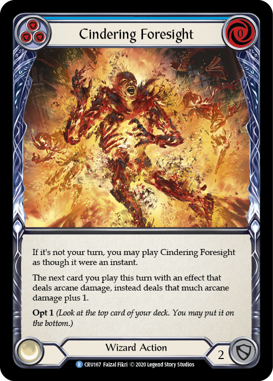 Cindering Foresight (Blue) [CRU167] (Crucible of War)  1st Edition Normal | Boutique FDB TCG