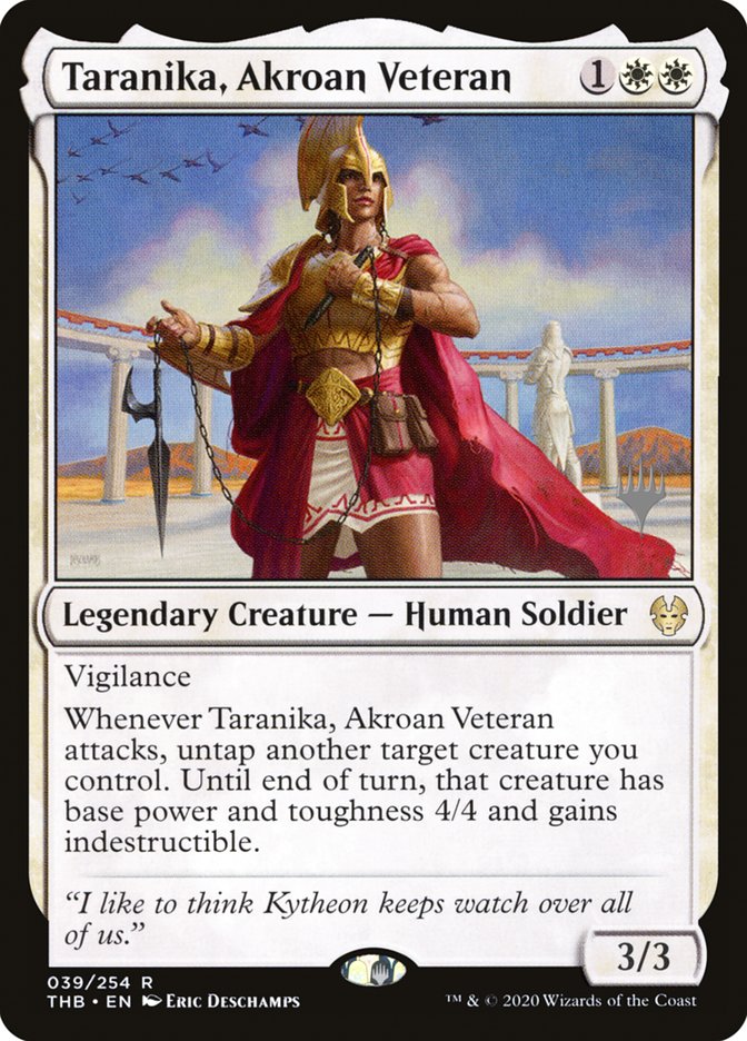 Taranika, Akroan Veteran (Promo Pack) [Theros Beyond Death Promos] | Boutique FDB TCG