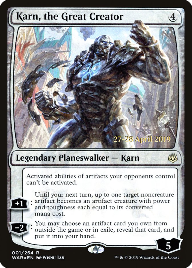 Karn, the Great Creator [War of the Spark Prerelease Promos] | Boutique FDB TCG